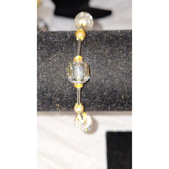 A Women's Vintage Crystal Beaded Stretch Bracelet Elegant Fairycore - Picture 2 of 6